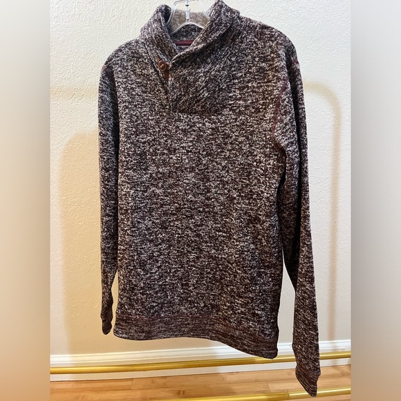 Le 31 Par Simons V Neck Turtleneck Sweater Men’s Size M 100% Polyester Maroon - Picture 3 of 16